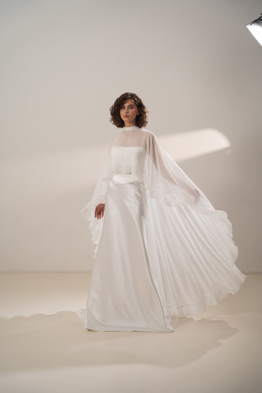 Chiffon Bridal Cape