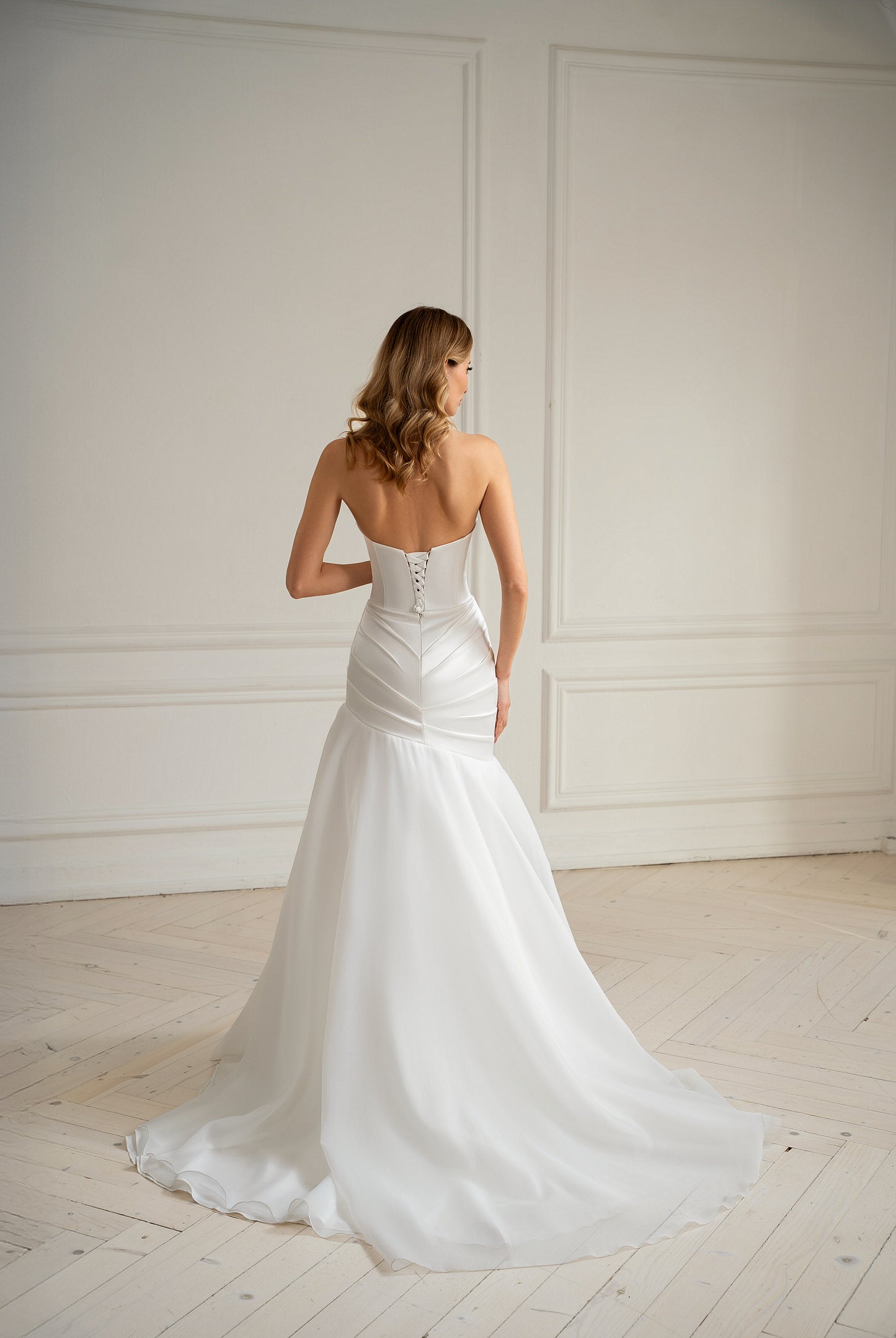 Britney - Fit-and-Flare Organza Satin Skirt & Structured Corset Bodice