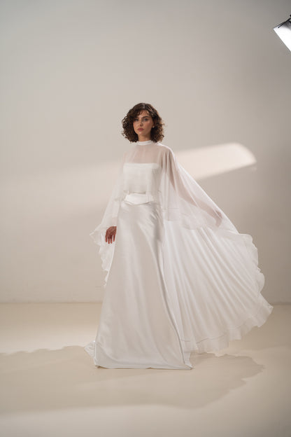 Chiffon Bridal Cape